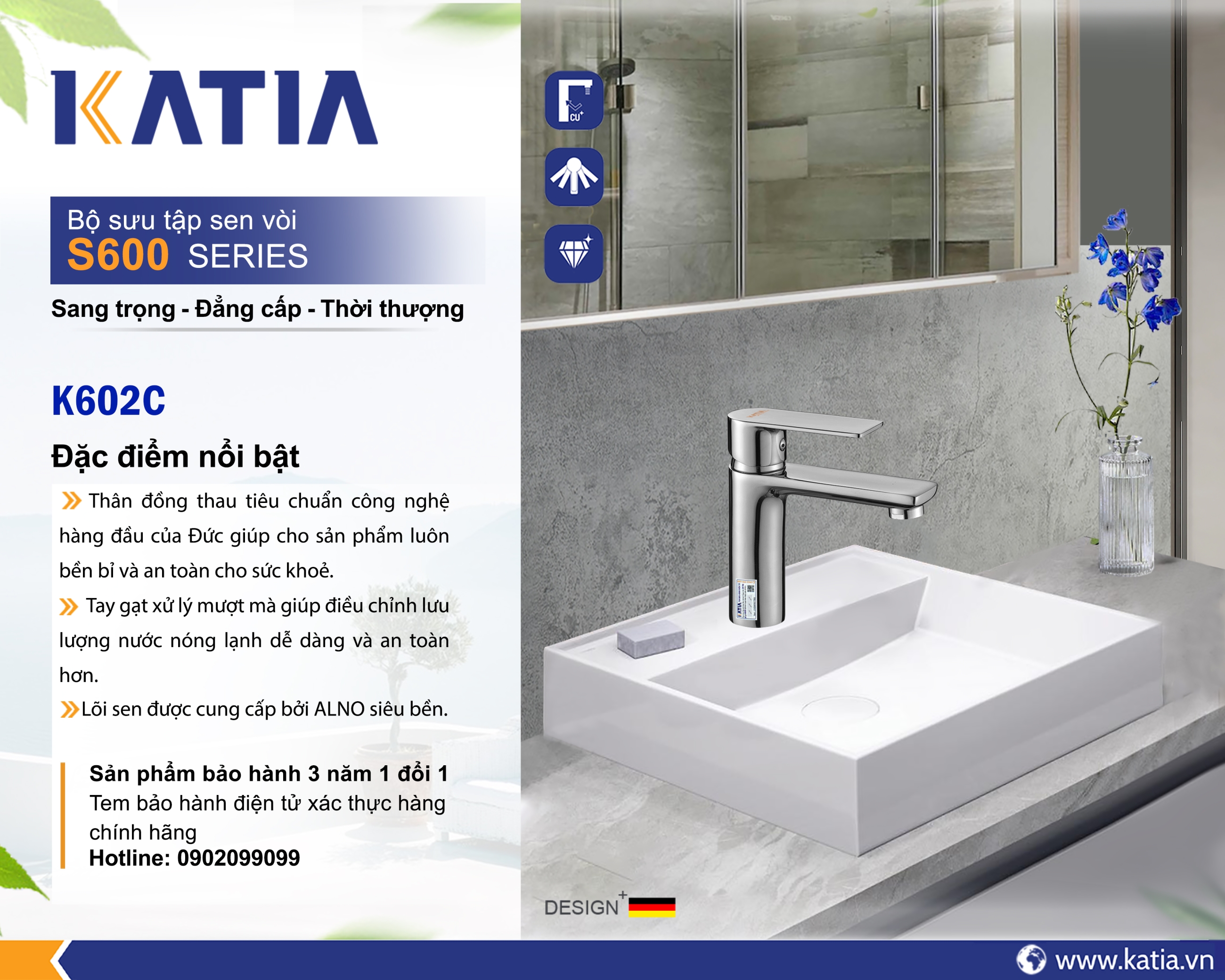Vòi lavabo 1 chân K602C