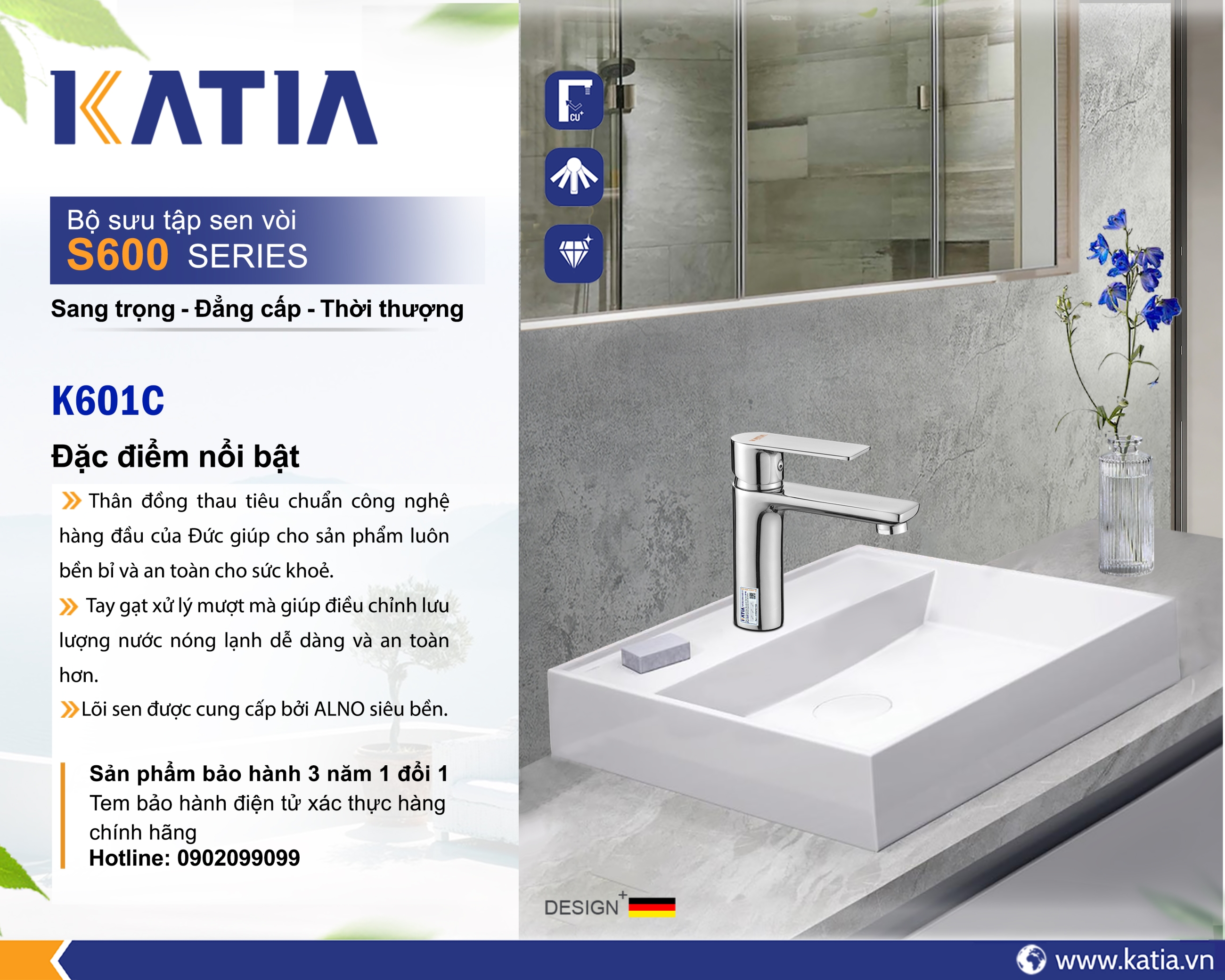Vòi lavabo 1 chân K601C