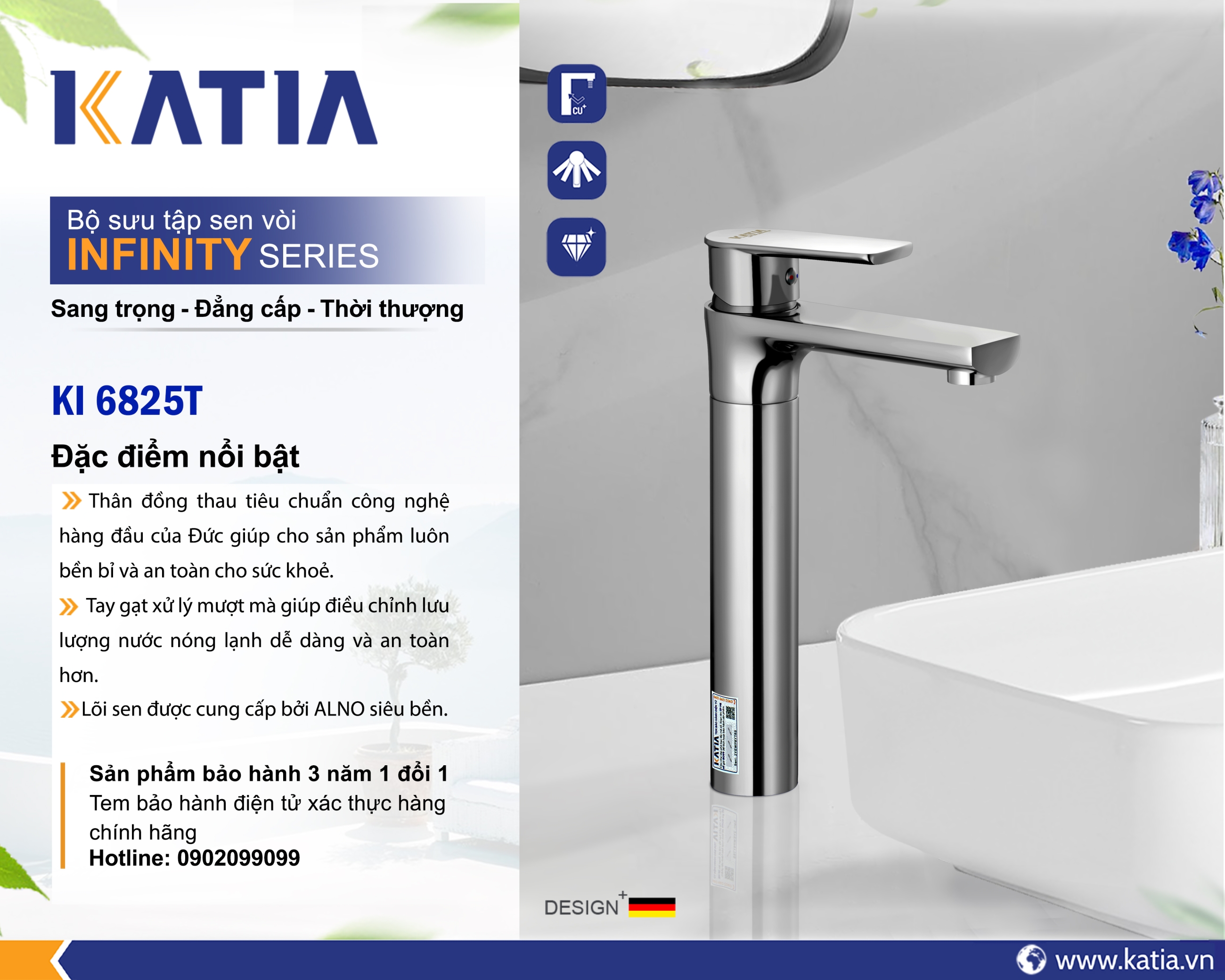 Vòi lavabo 1 chân K6825T