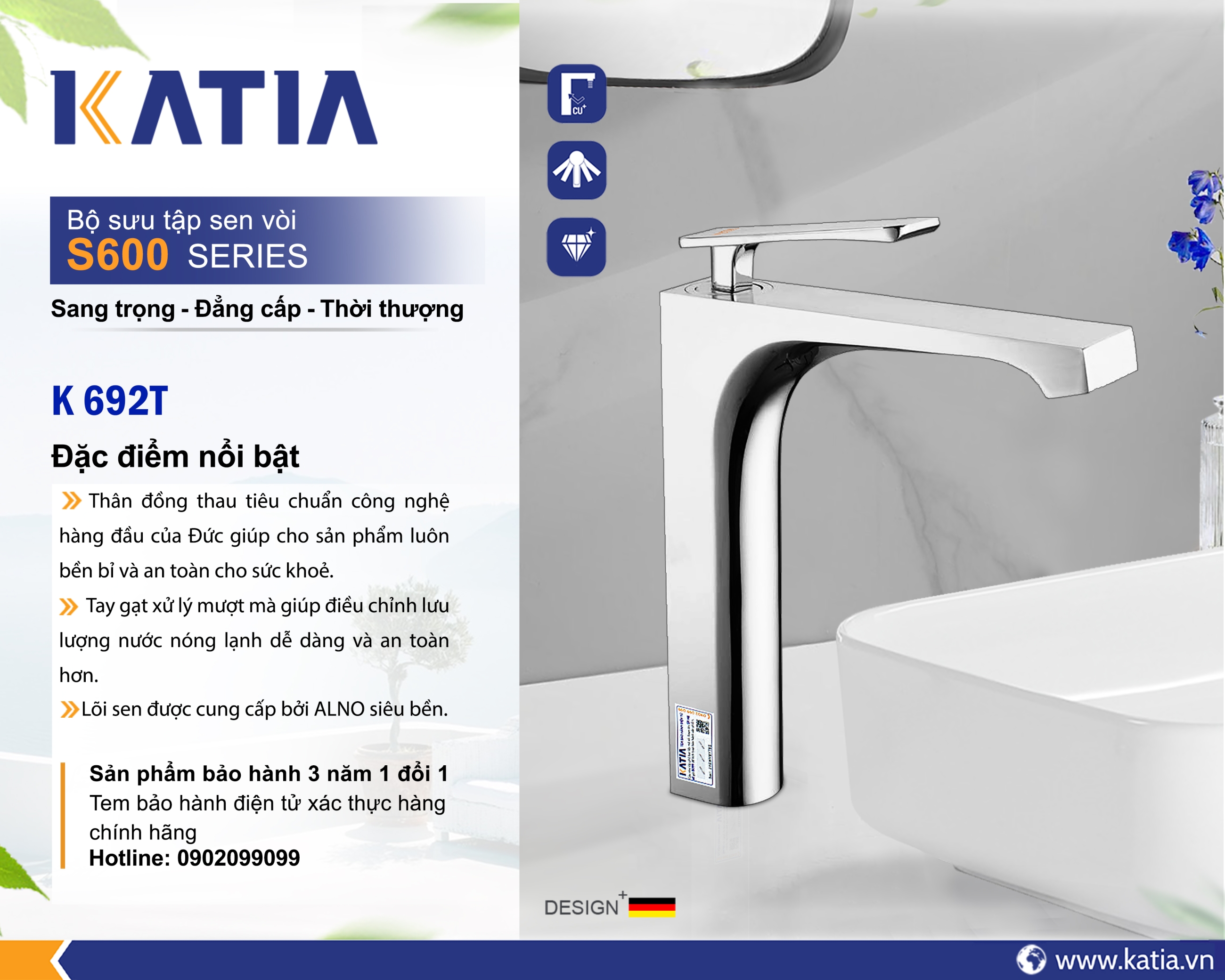 Vòi lavabo 1 chân K692T