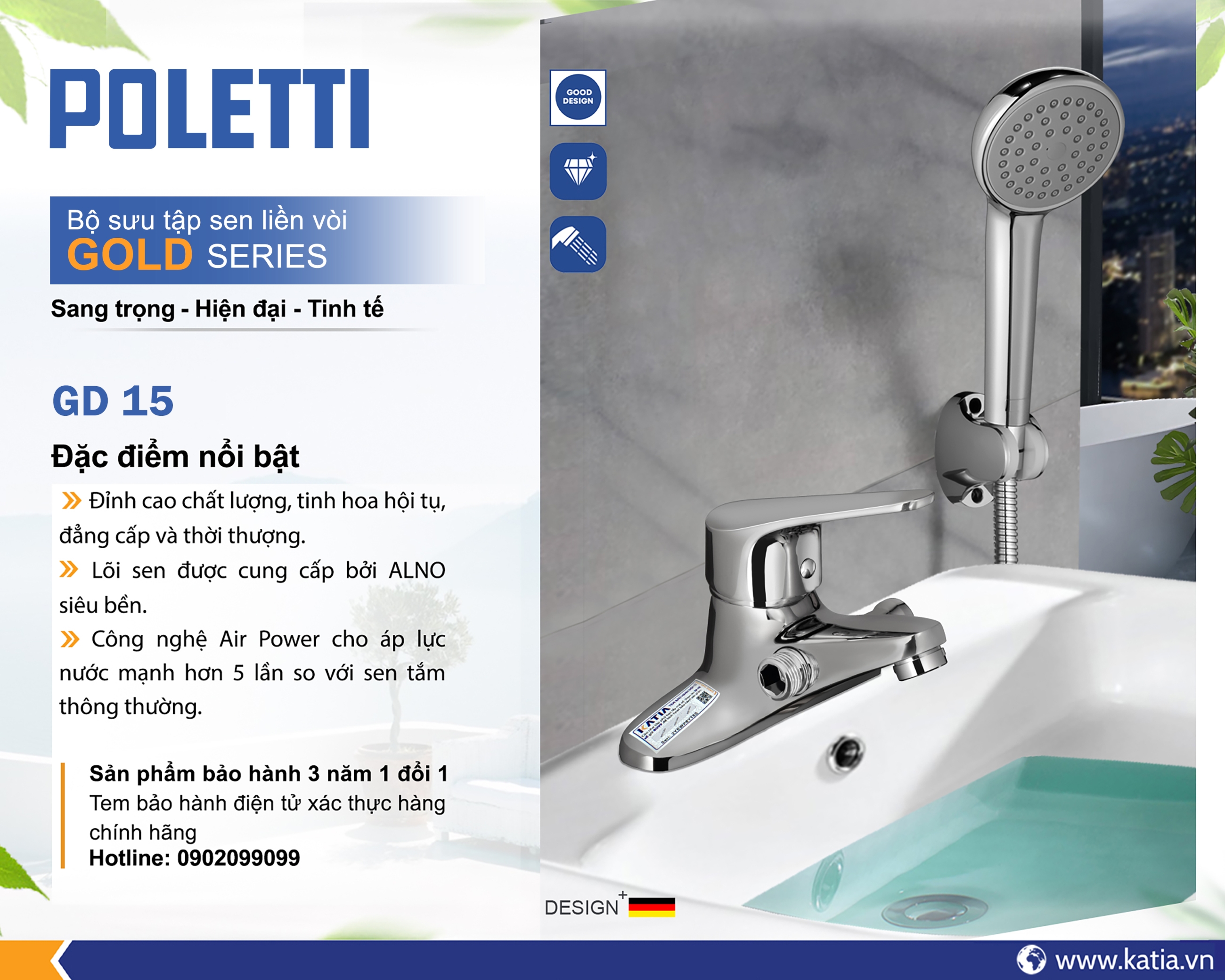 Vòi liền sen GD15