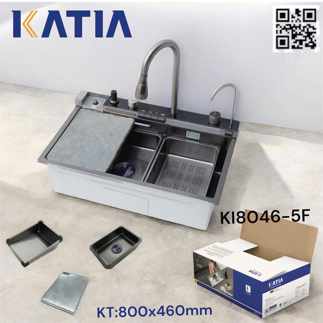 Chậu rửa bát cao cấp KI8046-5F