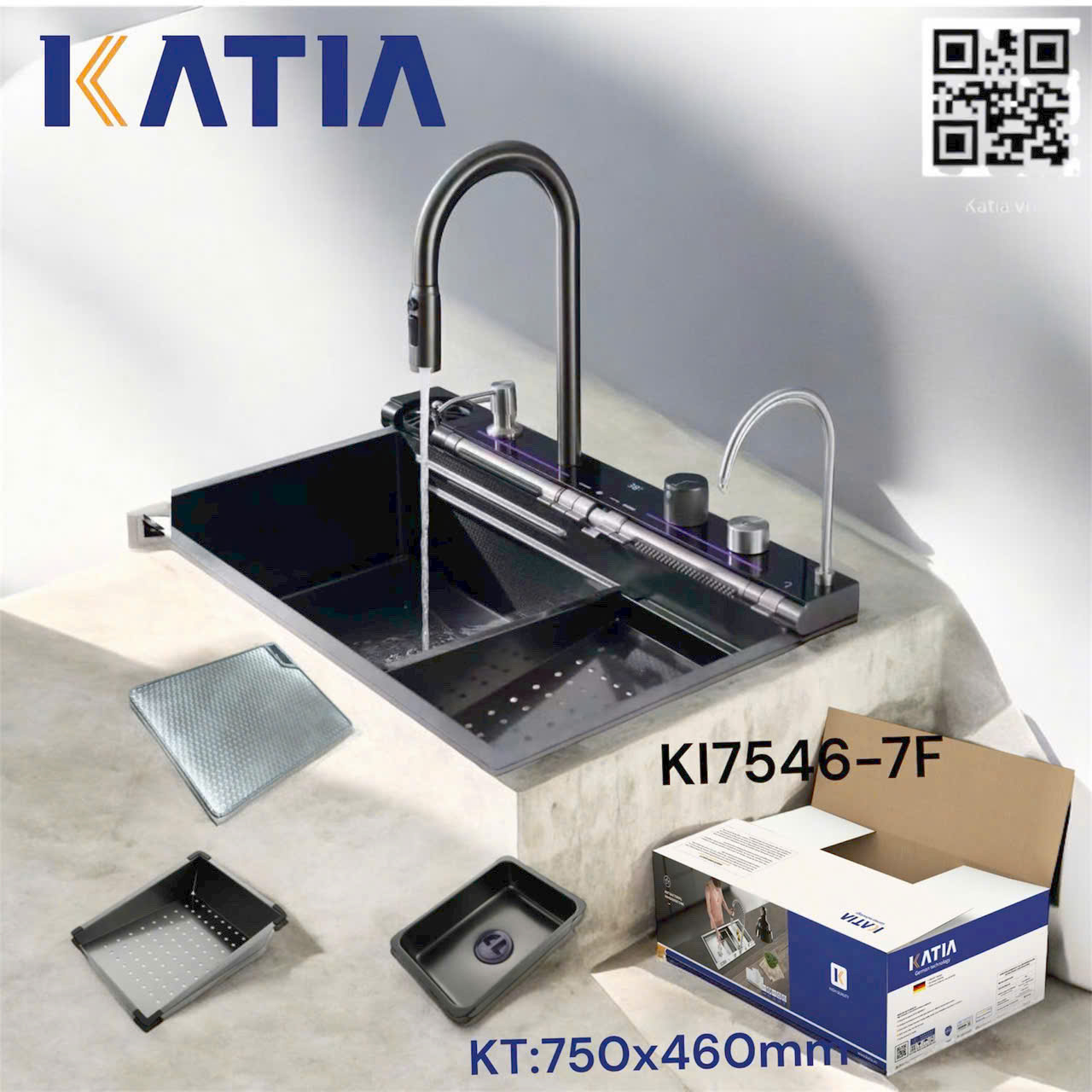 Chậu rửa bát cao cấp KI7546-7F