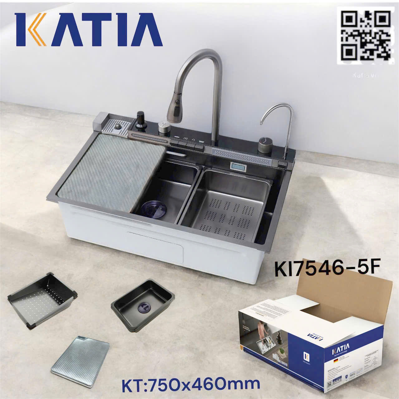 Chậu rửa bát cao cấp KI7546-5F
