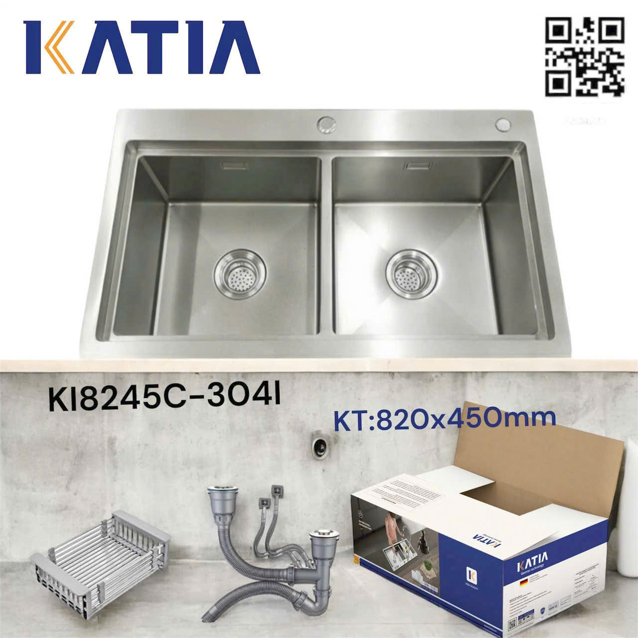 Chậu rửa bát cao cấp KI8245C-304I
