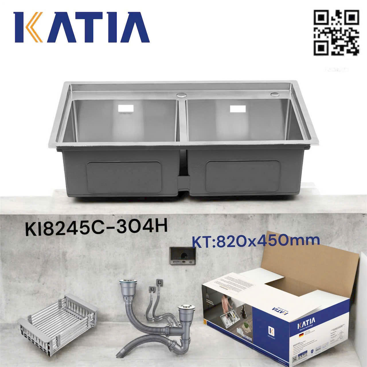 Chậu rửa bát cao cấp KI8245C-304H