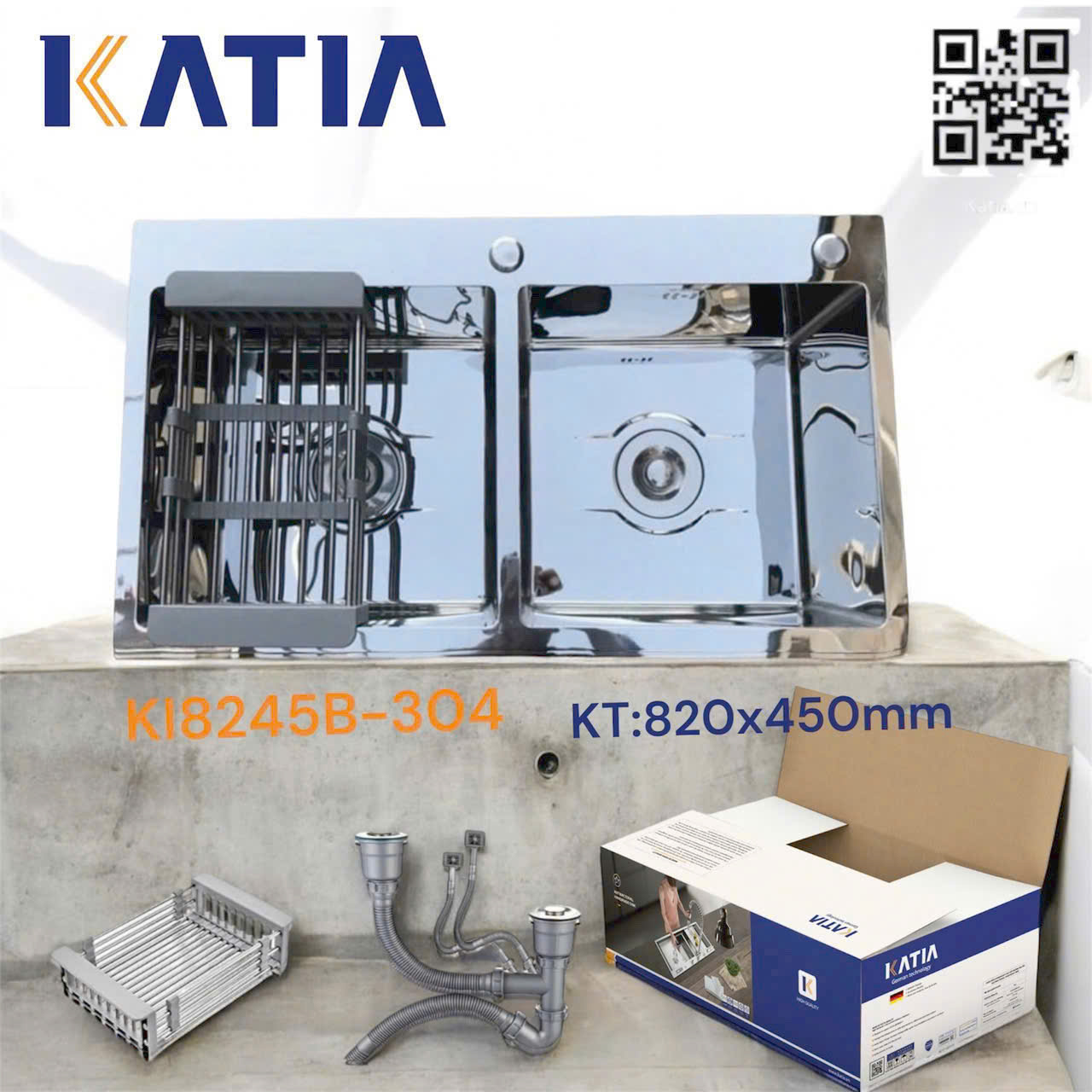 Chậu rửa bát cao cấp KI8245B-304