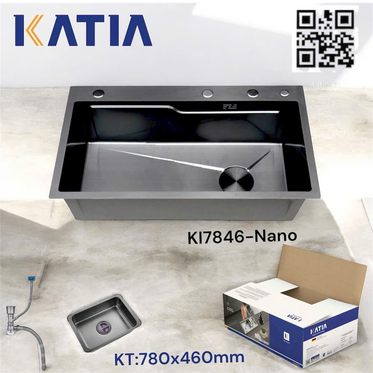 Chậu rửa bát cao cấp KI7846-Nano