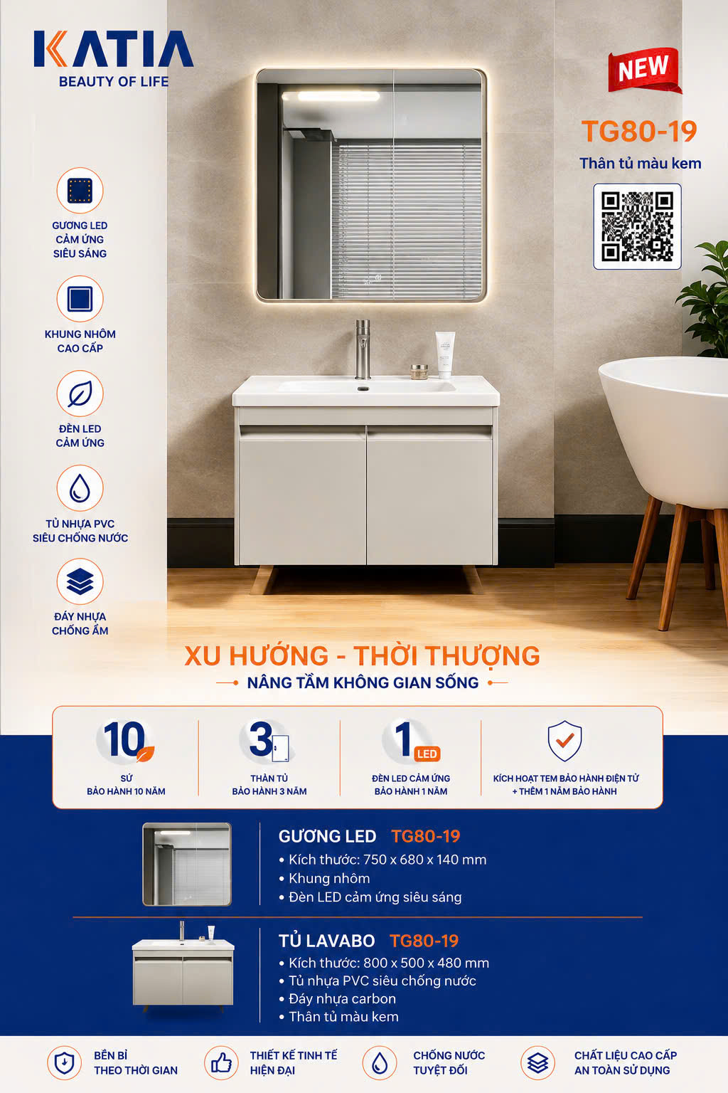 Bộ tủ chậu cao cấp TG80-19