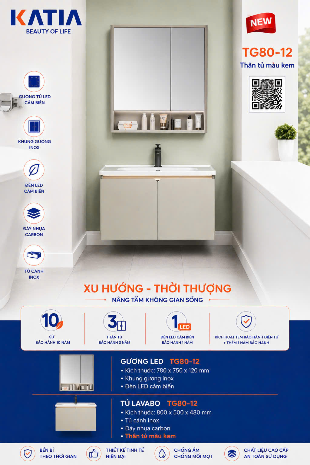 Bộ tủ chậu cao cấp TG80-12