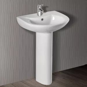 Chậu rửa mặt chân dài Basic BL-2201VD (1 lỗ hoặc 3 lỗ)