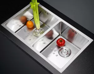 Chậu rửa bát inox 2 hố vuông Gorlde G3.2 (83x45