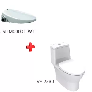 Bồn cầu American VF-2530 + nắp rửa thông minh SLIM00001-WT(VF-2530S)