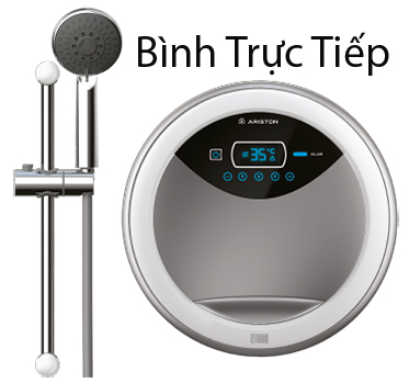 Bình nóng lạnh trực tiếp Ariston Aures Luxury Round RT45E-VN (Không có bơm tăng áp)