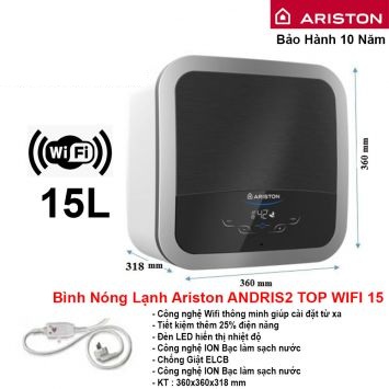 Bình Nóng Lạnh Ariston 15L AN2 TOP WIFI 15