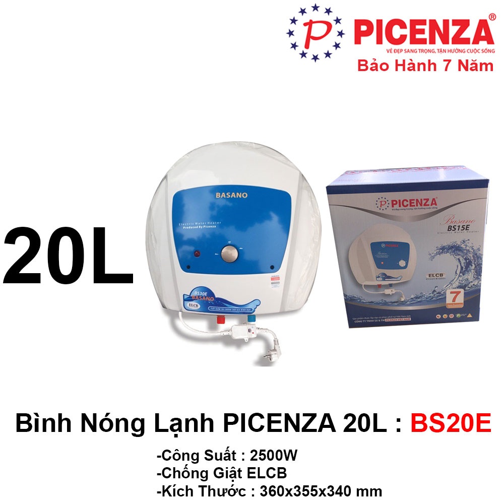 Bình Nóng Lạnh 20L PICENZA BS20E