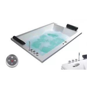 Bồn Tắm CAESAR MT7180C Đôi Massage Xây Có Đèn 1.8M