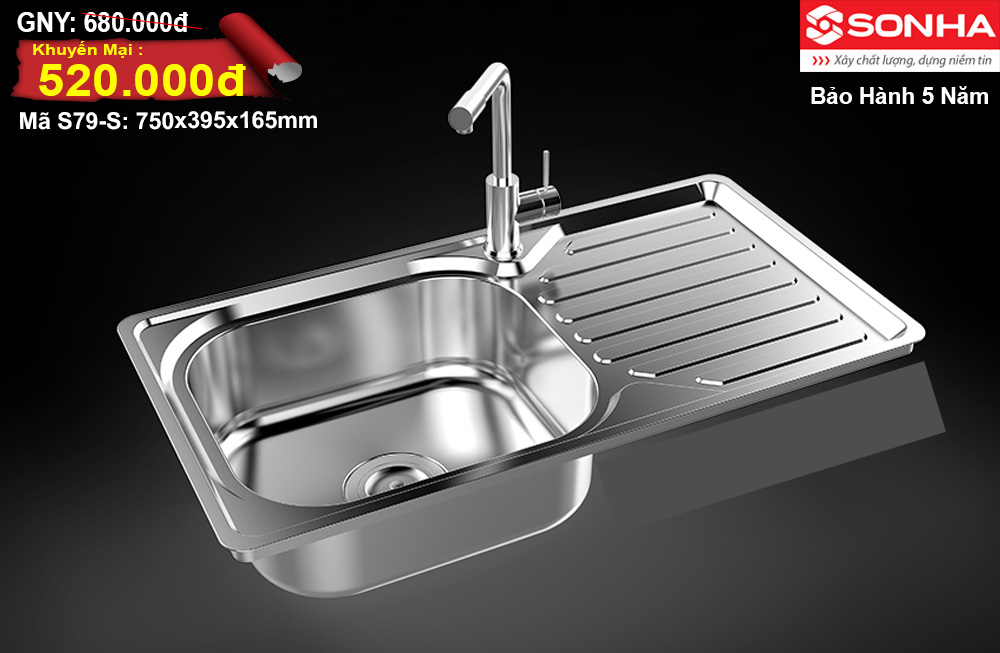 Chậu rửa bát Inox Sơn Hà S79-S