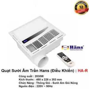 Quạt Sưởi Âm Trần Hans HA-R