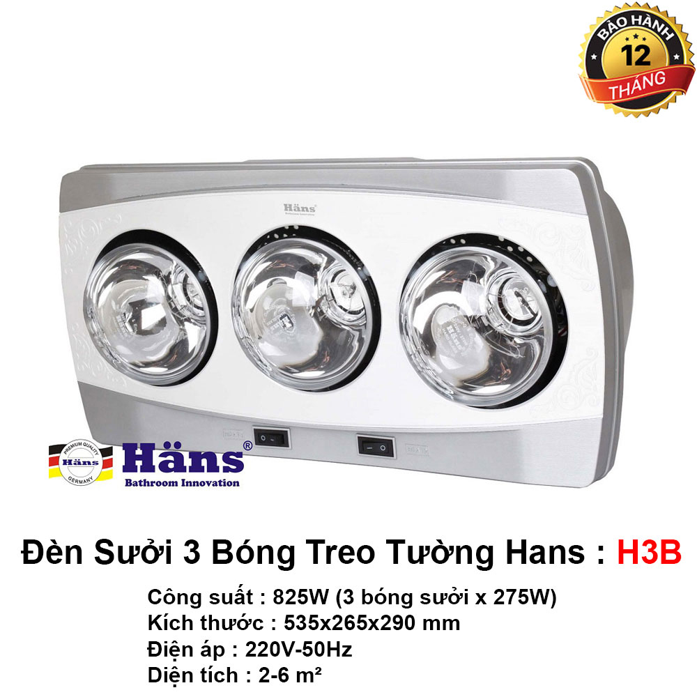 Đèn Sưởi Nhà Tắm Hans H3B