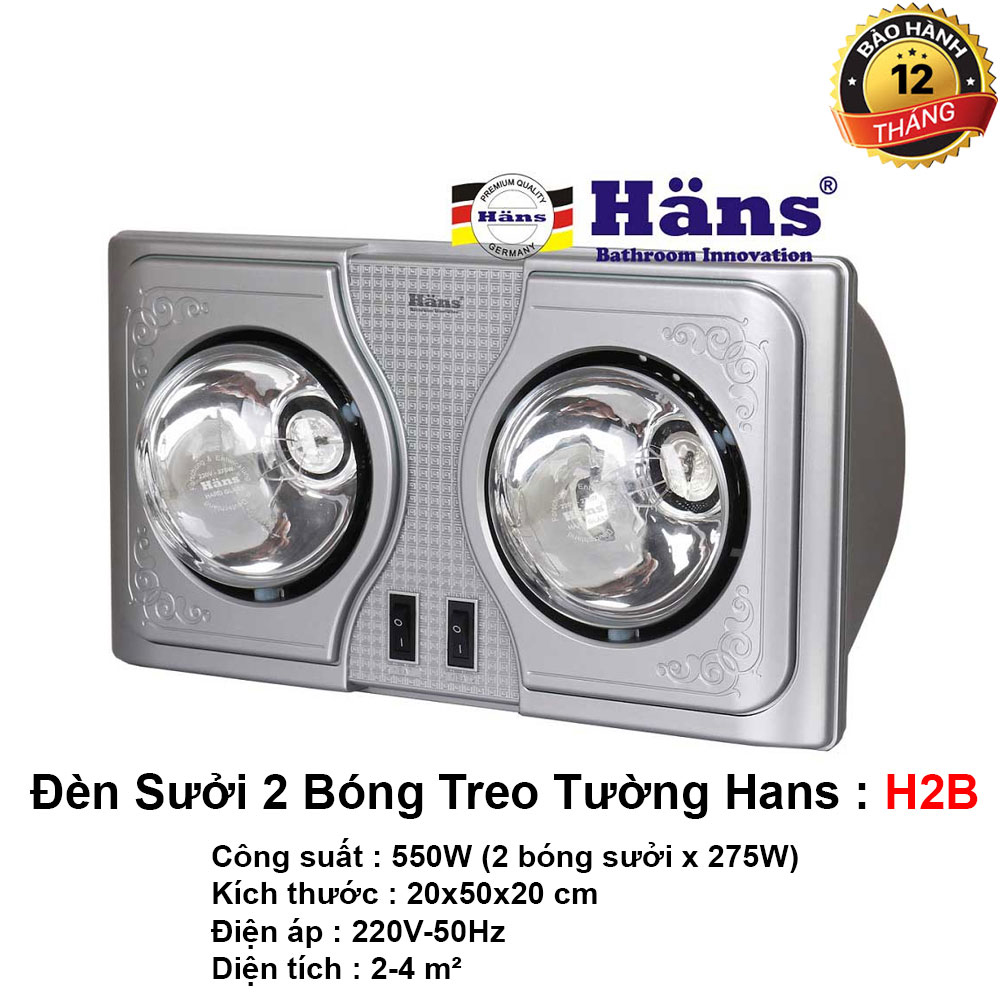 Đèn Sưởi Nhà Tắm Hans H2B