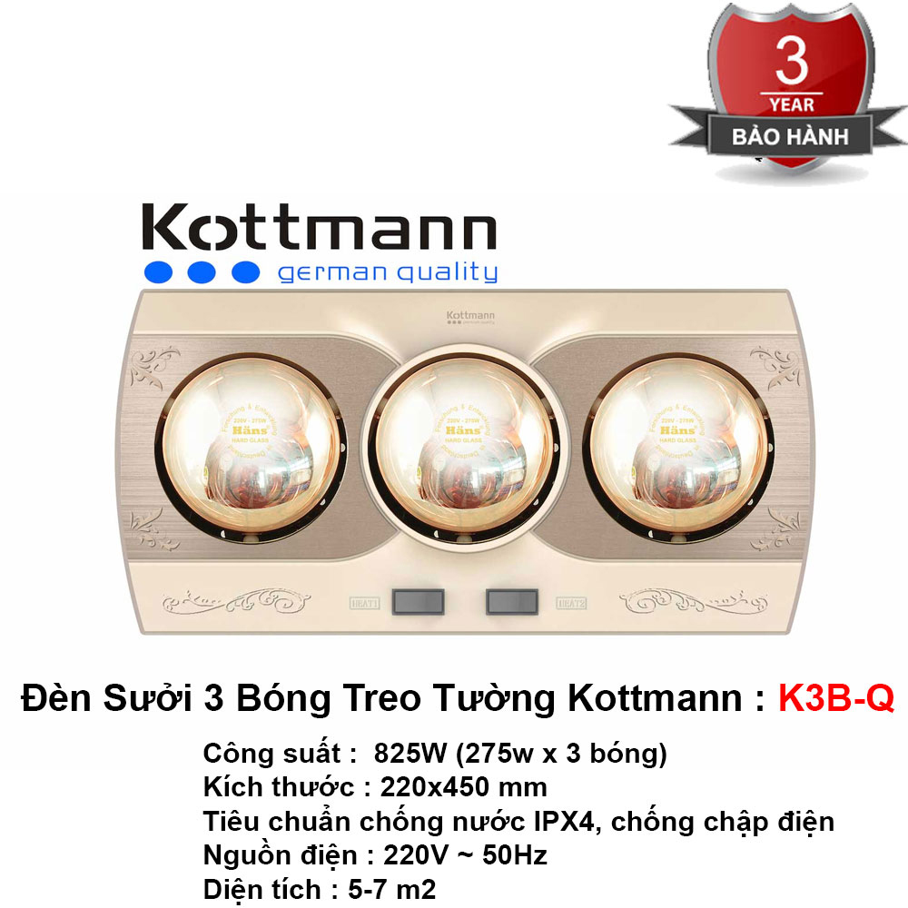 Đèn Sưởi Nhà Tắm Kottmann K3B-Q