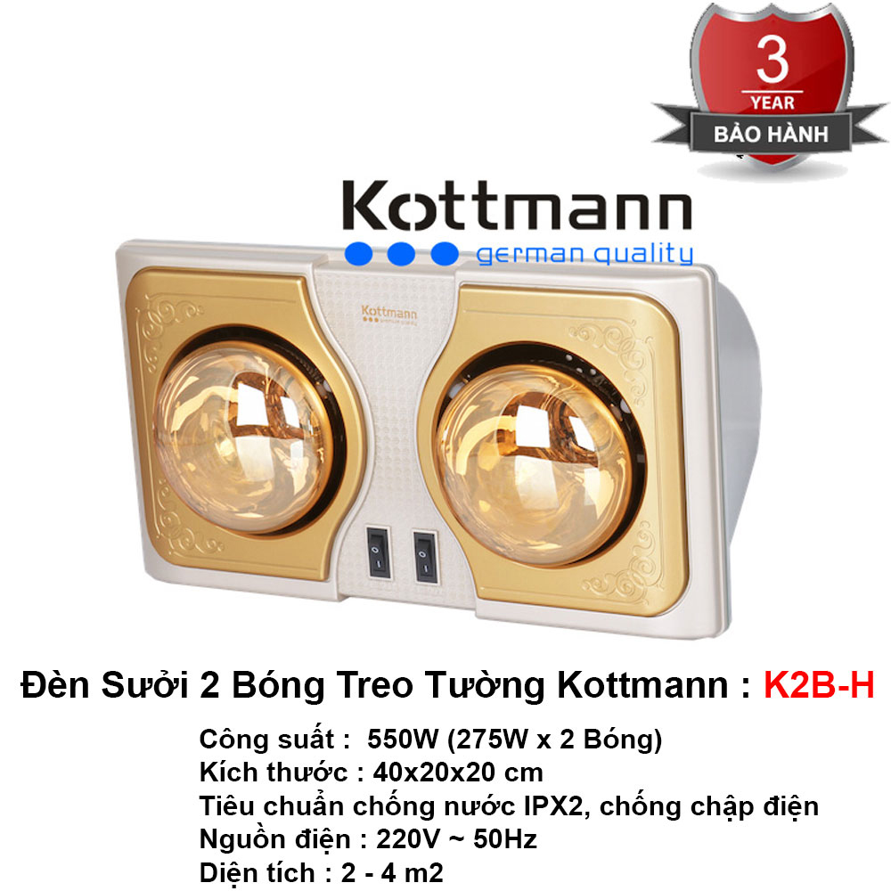 Đèn Sưởi Nhà Tắm Kottmann K2B-H