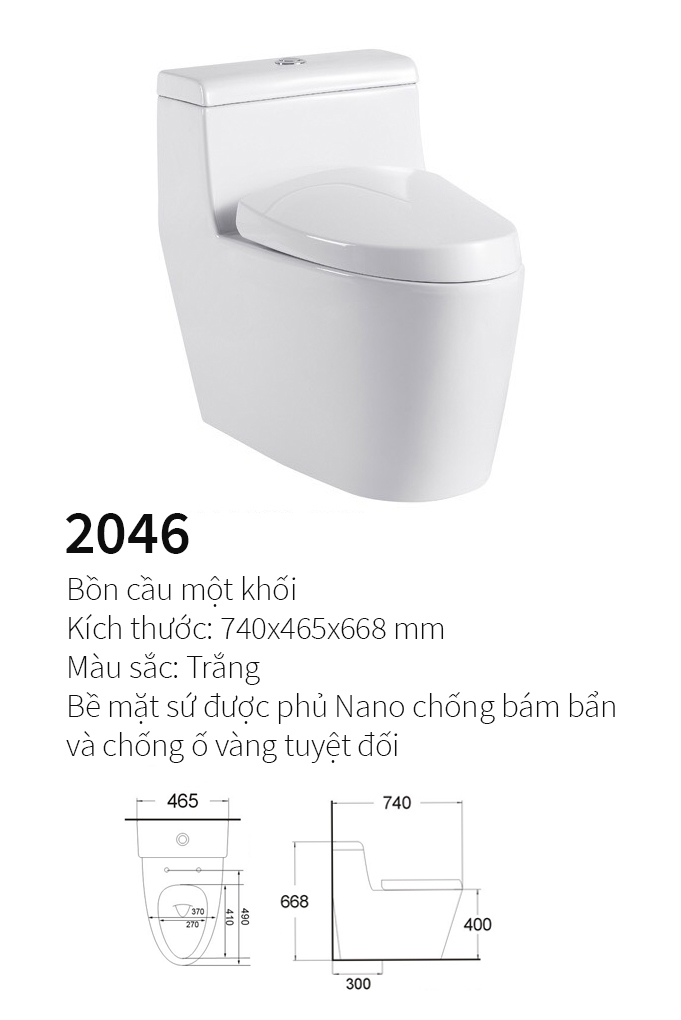 Bồn cầu một khối Kolni A2046