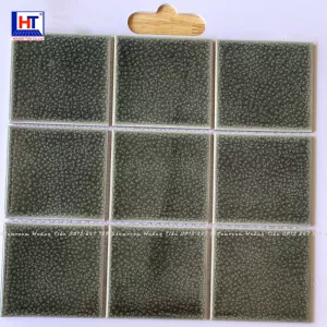 Gạch Mosaic Gốm Men Rạn 2 Lớp Màu Đen
