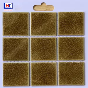 Gạch Mosaic Gốm Men Rạn 2 Lớp Màu Vàng
