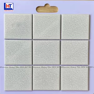 Gạch Mosaic Gốm Men Rạn 2 Lớp Màu Trắng