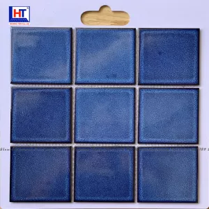 Gạch Mosaic Gốm Men Rạn 10x10 Màu Xanh Nhạt