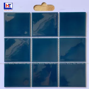 Gạch Mosaic Gốm Men Rạn 1 Lớp Xanh Đen