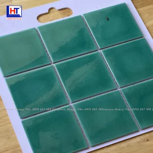 Gạch Mosaic Gốm Men Rạn 1 Lớp Xanh Lá