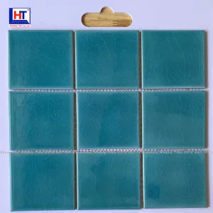 Gạch Mosaic Gốm Men Rạn 1 Lớp Màu Xanh