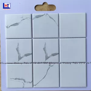 Gạch Mosaic Gốm Màu Trắng Vân Mây
