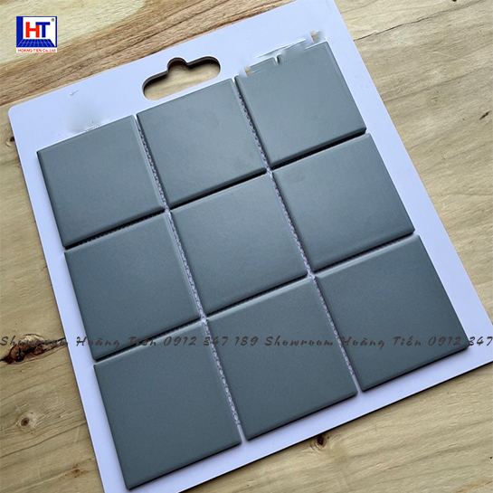 Gạch Mosaic 10x10 Men Mờ Màu Xám Đậm