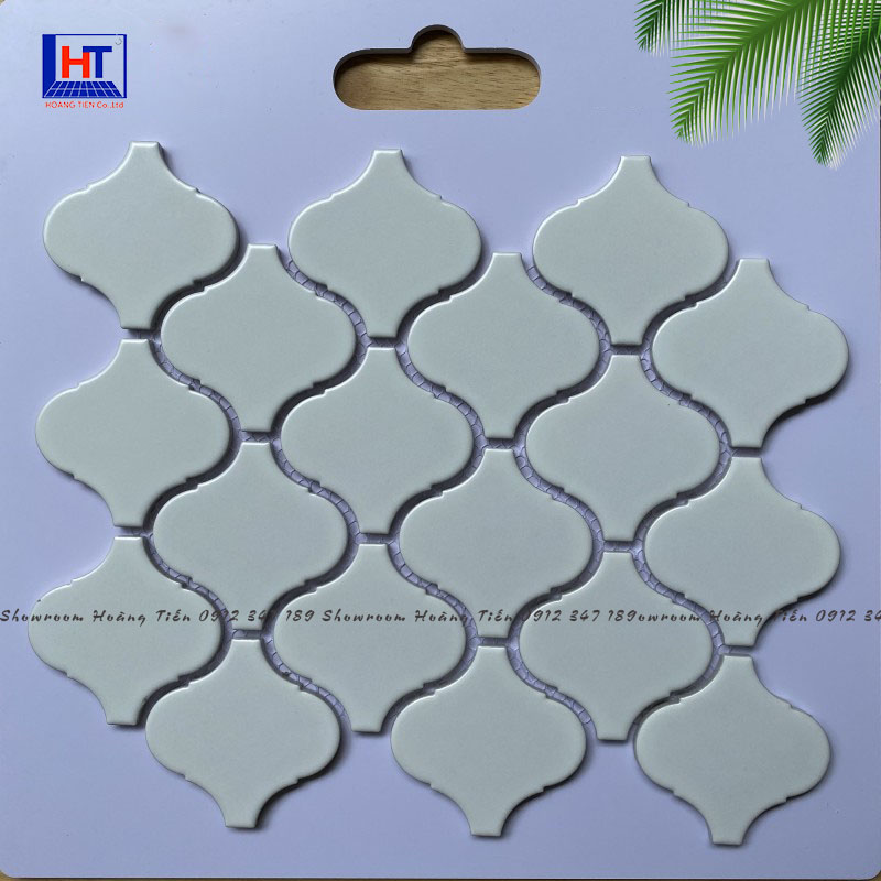 Gạch Mosaic Lồng Đèn Màu Trắng