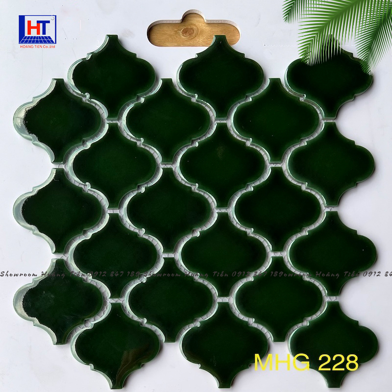 Gạch Mosaic Lồng Đèn Màu Xanh Lá