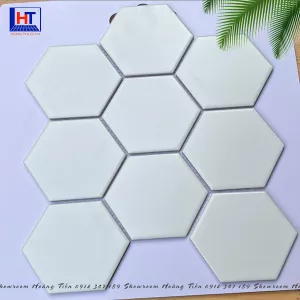 Gạch Mosaic Lục Giác To Màu Trắng htl808