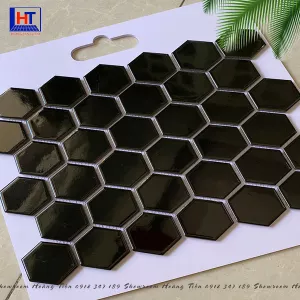 Gạch Mosaic Lục Giác Màu Đen HTG 930