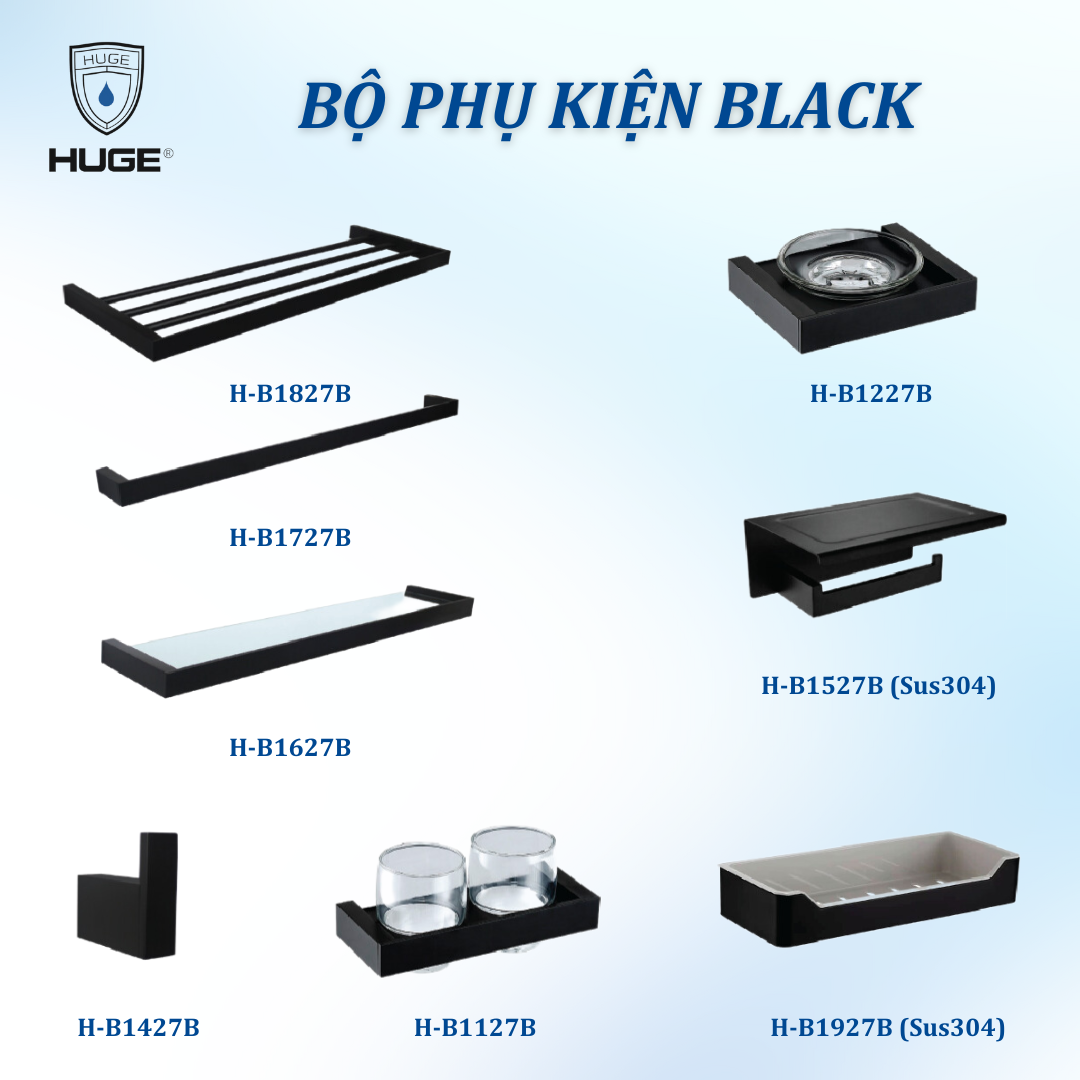 BỘ PHỤ KIỆN BLACK ĐỒNG VÀ SUS304